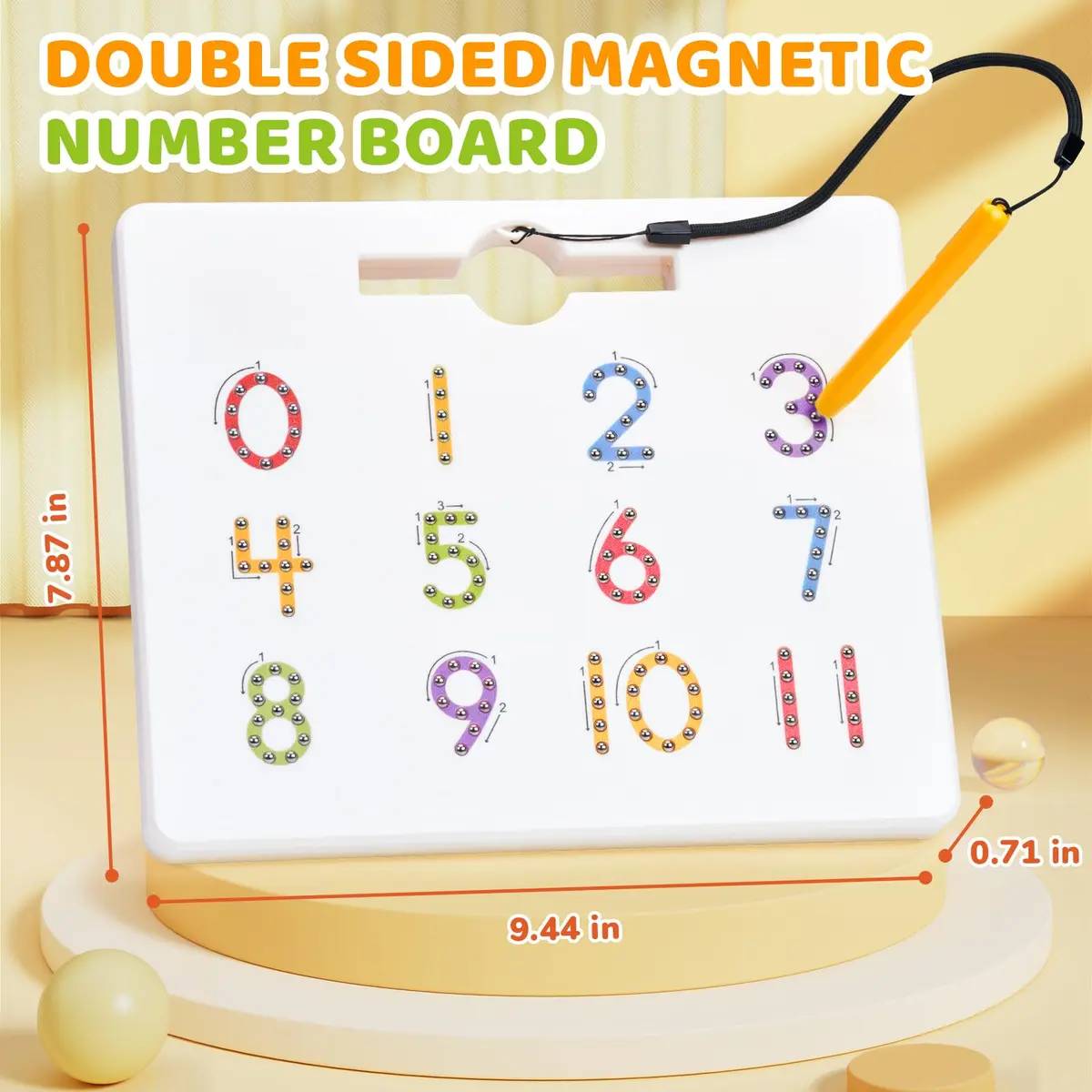 GAMENOTE Magnetic Number Tracing Board Double Sided 1-20 | Interactive Learning Toy for Kids - view 5