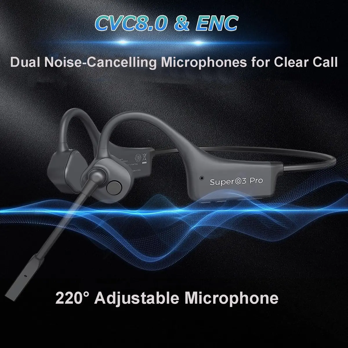 YouthWhisper Open Ear Bone Conduction Headphones with Mic | Bluetooth 5.2 Wireless Earbuds Set for India - view 5