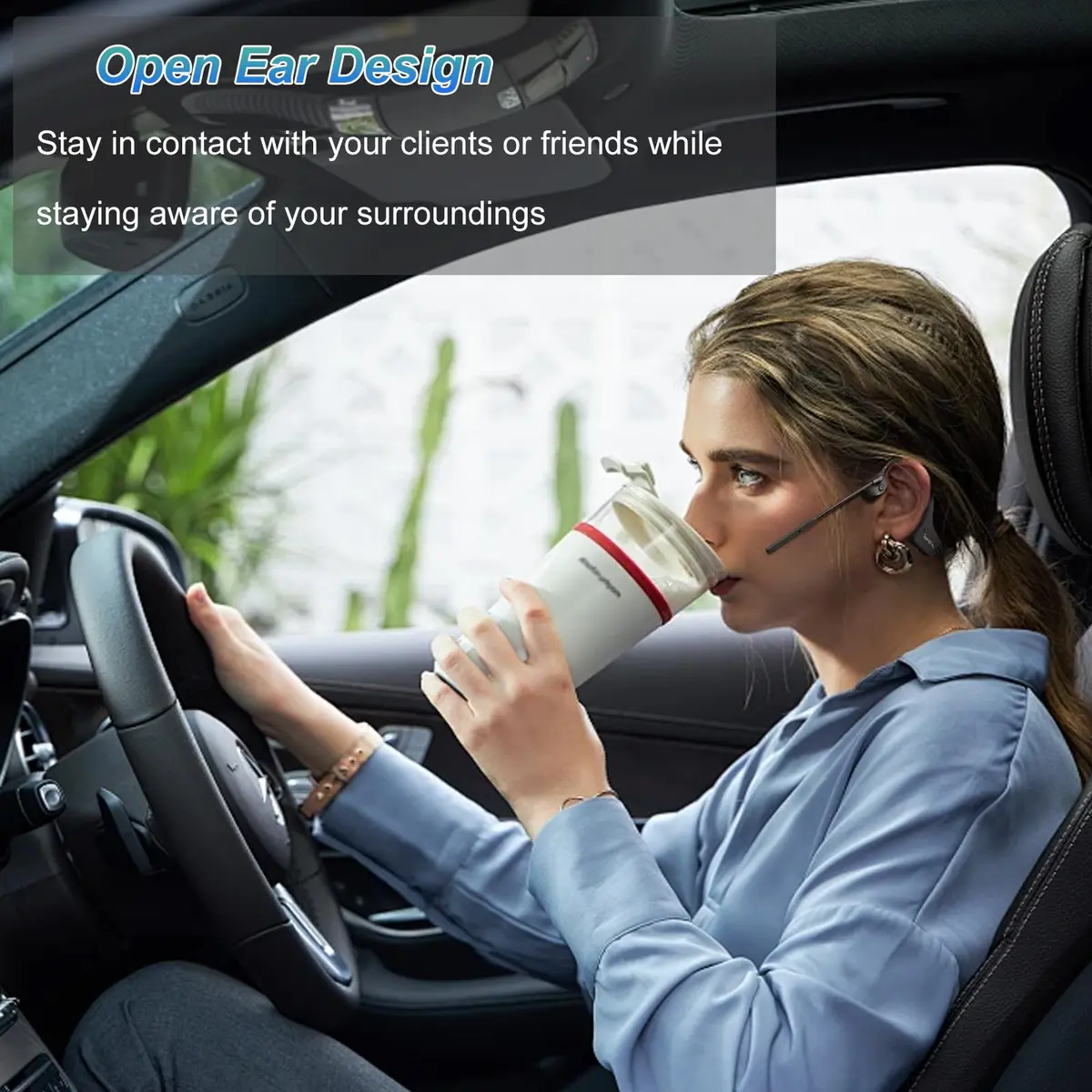 YouthWhisper Open Ear Bone Conduction Headphones with Mic | Bluetooth 5.2 Wireless Earbuds Set for India - view 3