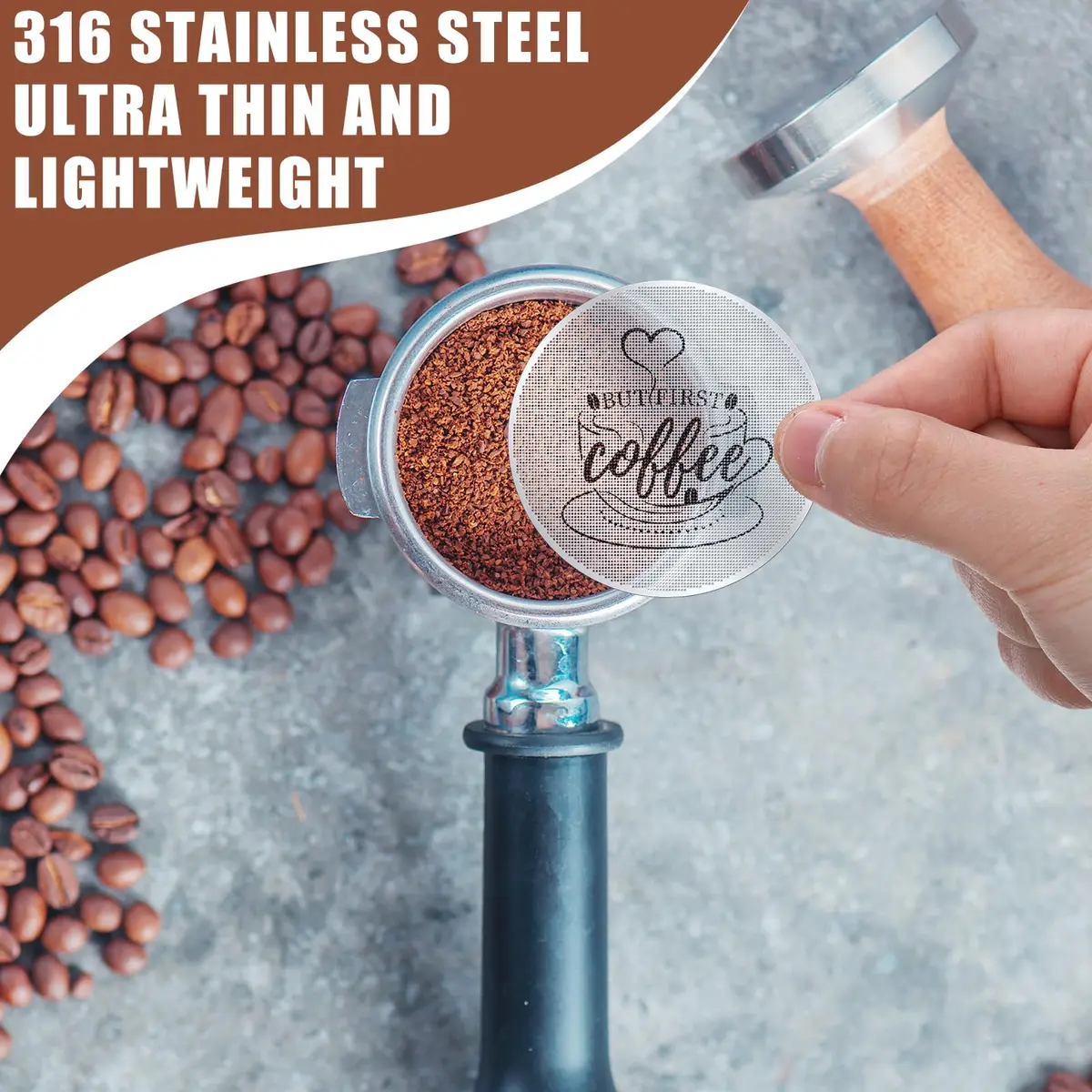 Yaomiao 53.3mm Espresso Puck Screen 2 Pcs | 2.1 inch Diameter, 0.2mm Thickness, 200μm Mesh - view 5
