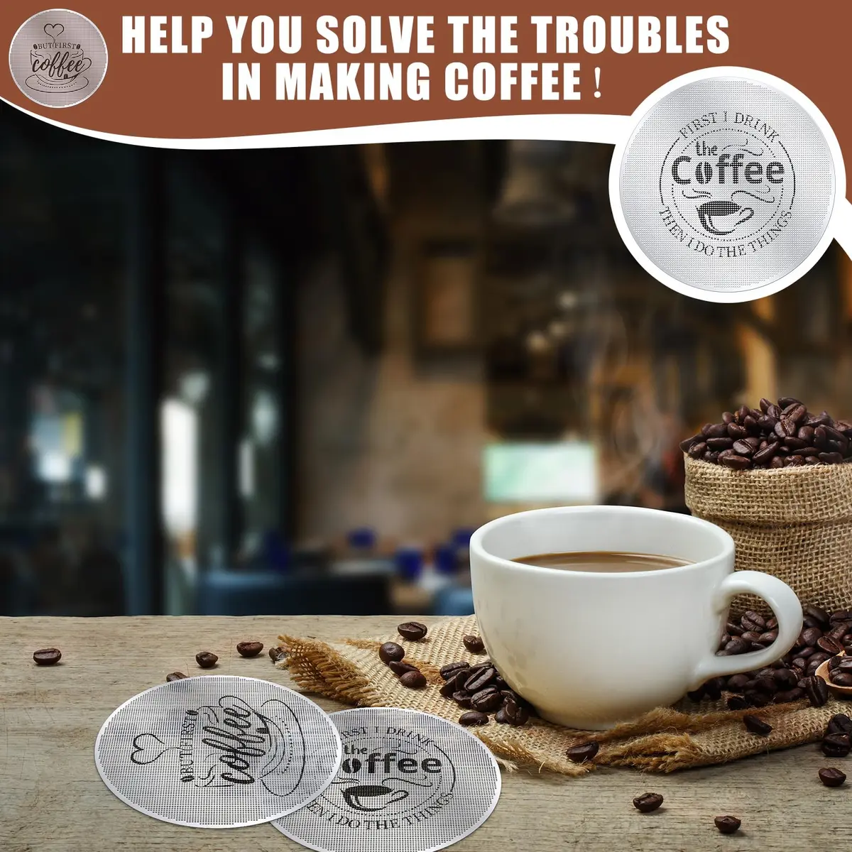 Yaomiao 53.3mm Espresso Puck Screen 2 Pcs | 2.1 inch Diameter, 0.2mm Thickness, 200μm Mesh - view 7