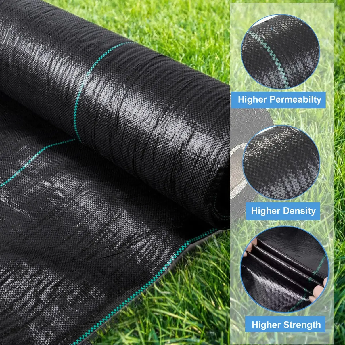 Groweco Driveway Fabric 13x115 FT Weed Barrier Landscape Fabric Heavy Duty | Commercial Grade Geotextile for Soil Stabilization - view 6