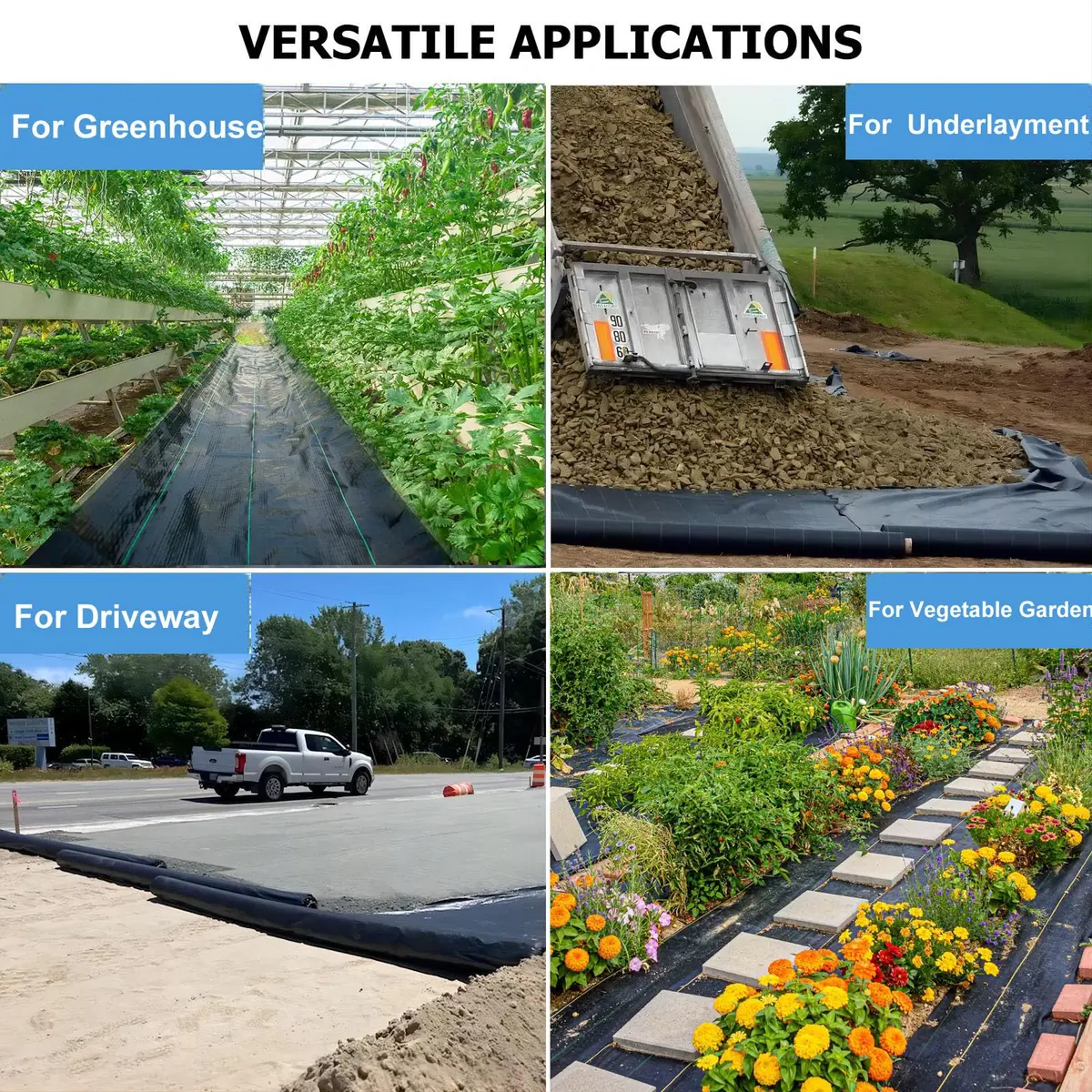 Groweco Driveway Fabric 13x115 FT Weed Barrier Landscape Fabric Heavy Duty | Commercial Grade Geotextile for Soil Stabilization - view 7