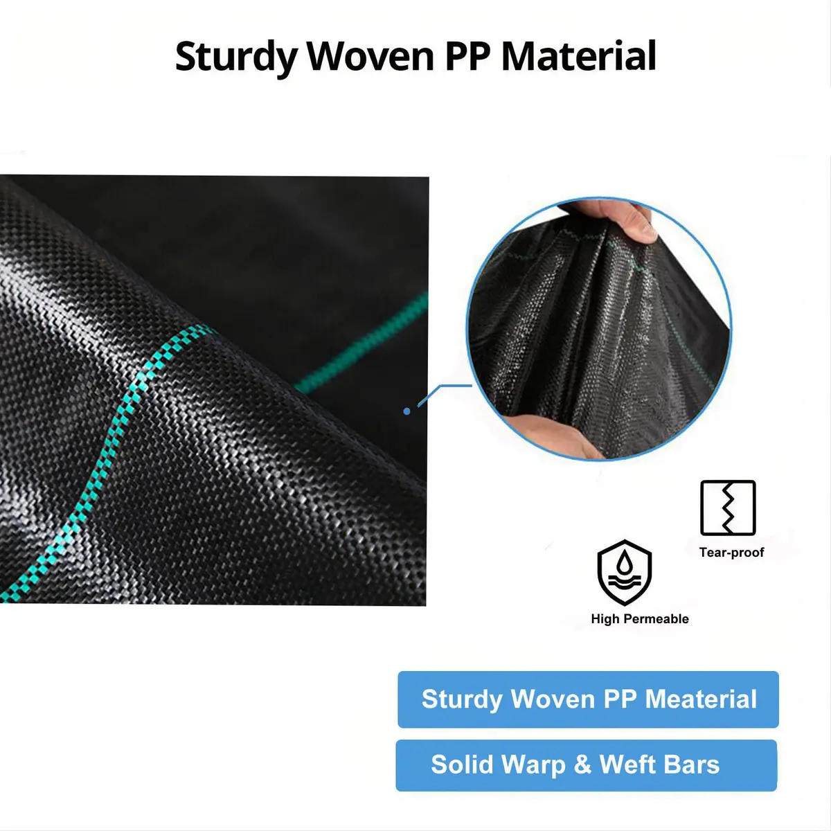 Groweco Driveway Fabric 13x115 FT Weed Barrier Landscape Fabric Heavy Duty | Commercial Grade Geotextile for Soil Stabilization - view 2