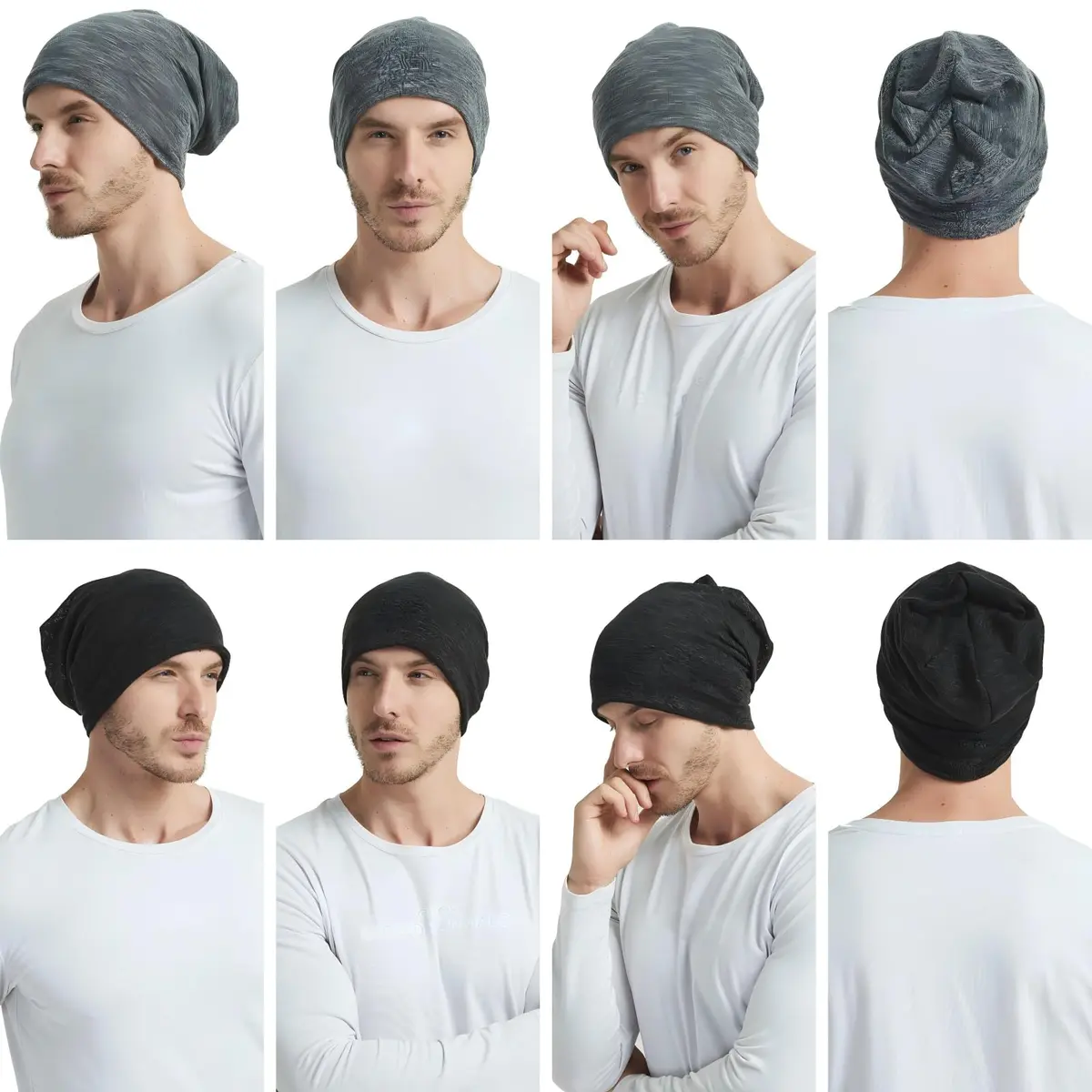 EINSKEY Slouchy Beanie for Men Women, Cotton Multipurpose Daily Headwear - view 6