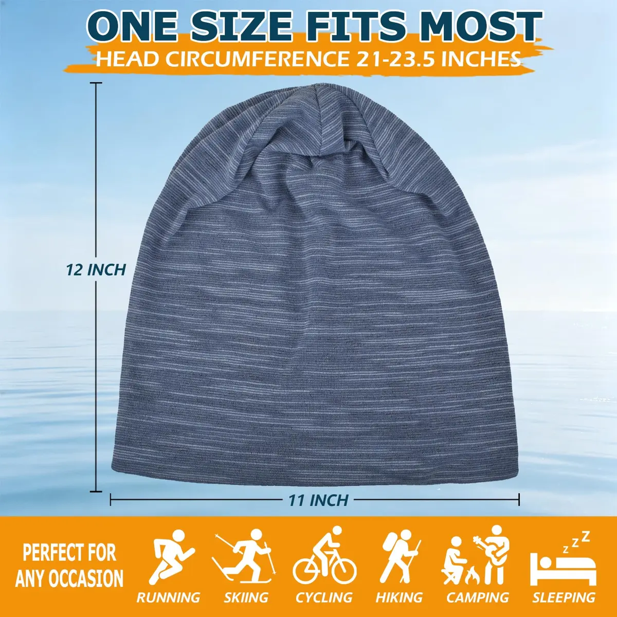 EINSKEY Slouchy Beanie for Men Women, Cotton Multipurpose Daily Headwear - view 3