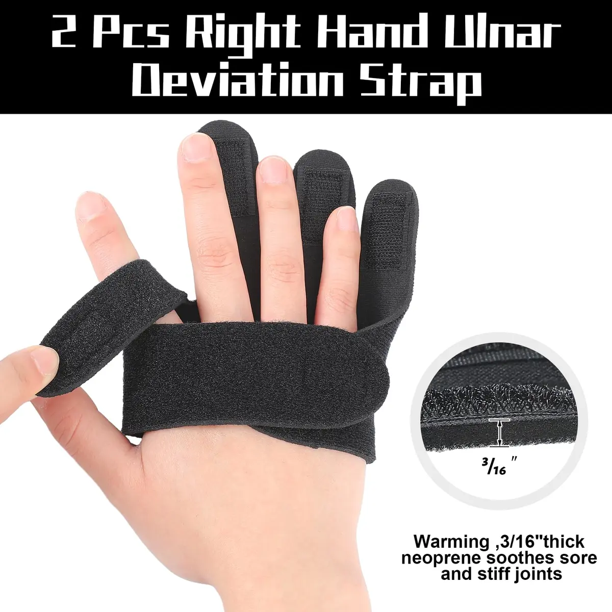 TrelaCo Ulnar Deviation Strap Right Hand Splint Small-Right 17.1-21 cm (2-Pack) - view 6