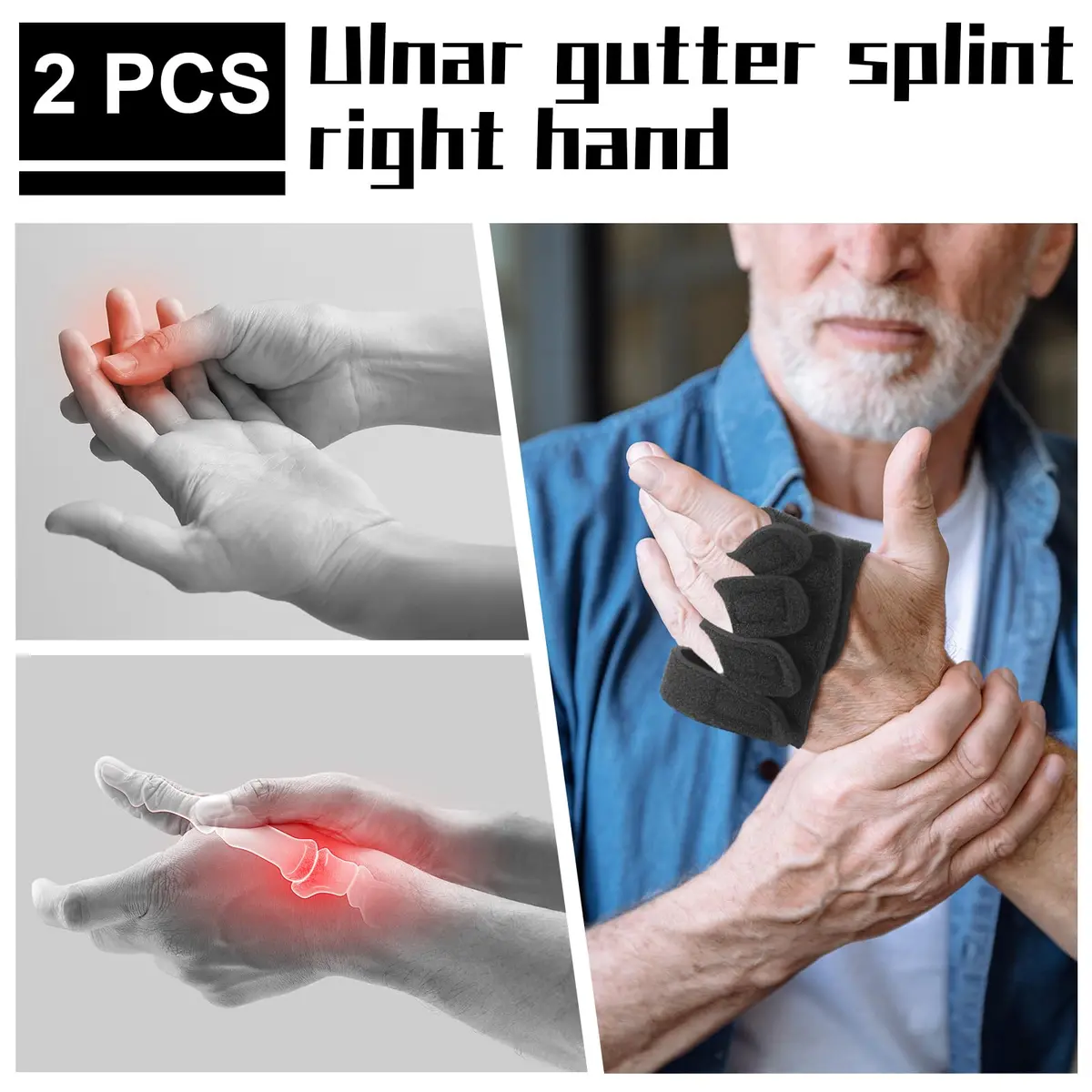 TrelaCo Ulnar Deviation Strap for Right Hand, Large (21.6-24.8 cm) | Pain Relief for Arthritis & Tendonitis - view 2