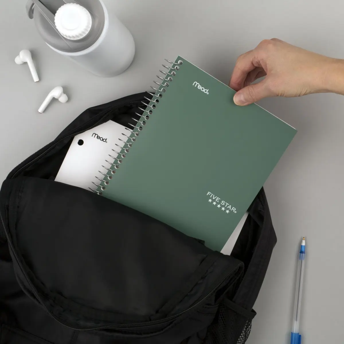 Five Star Spiral Notebook 2 Subject 6" x 9-1/2" 80 Sheets Seaglass Green | College Ruled Paper Fights Ink Bleed - view 8