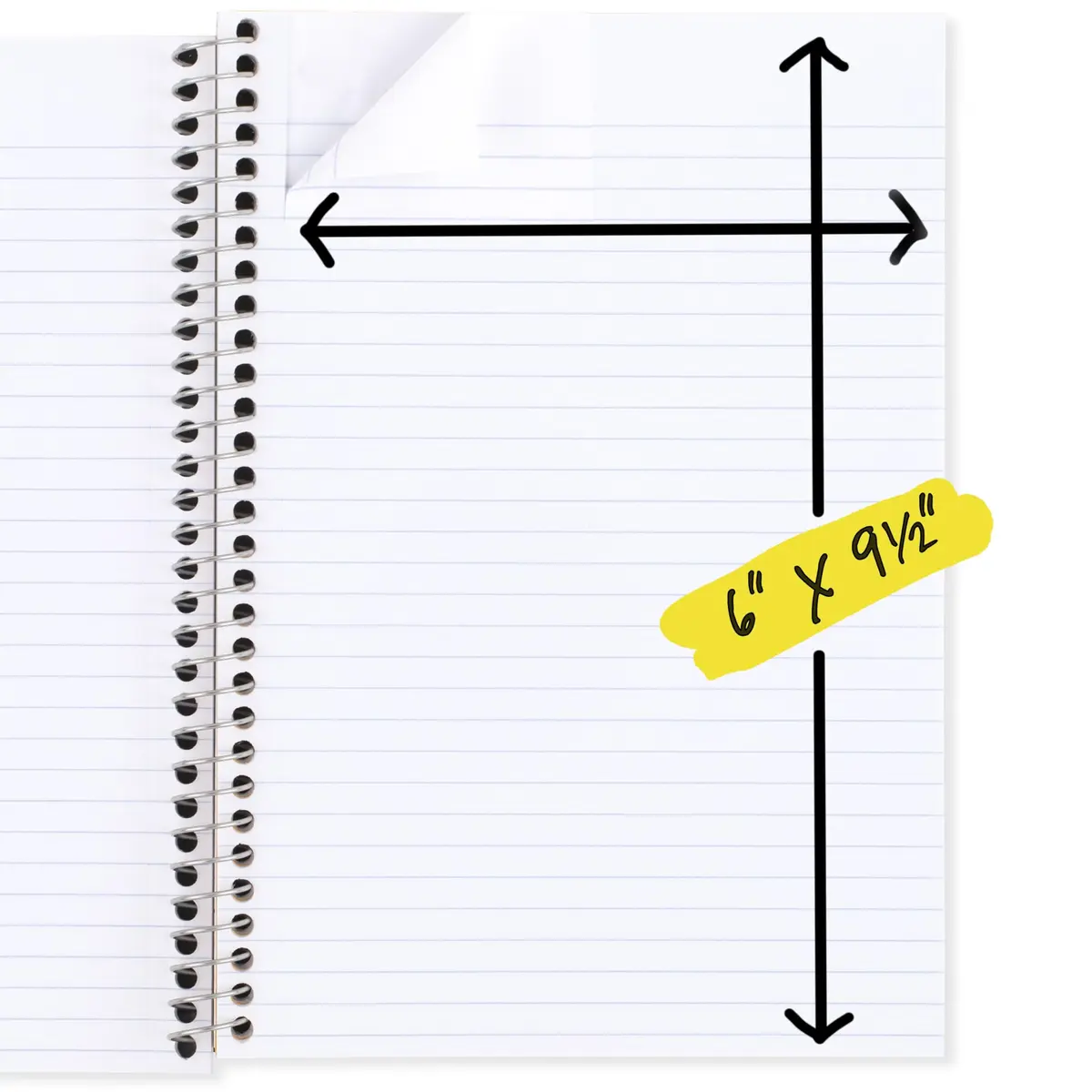 Five Star Spiral Notebook, 2 Subject, College Ruled Paper, 6" x 9-1/2" (15.2cm x 24.1cm), 80 Sheets | SFI Certified Paper - view 9