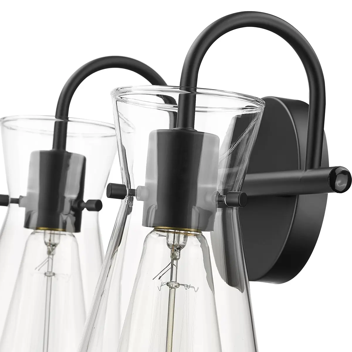 ML Lighting Camellia Collection 2 Light Vanity Matte Black | Elegant Bathroom Fixture - view 5