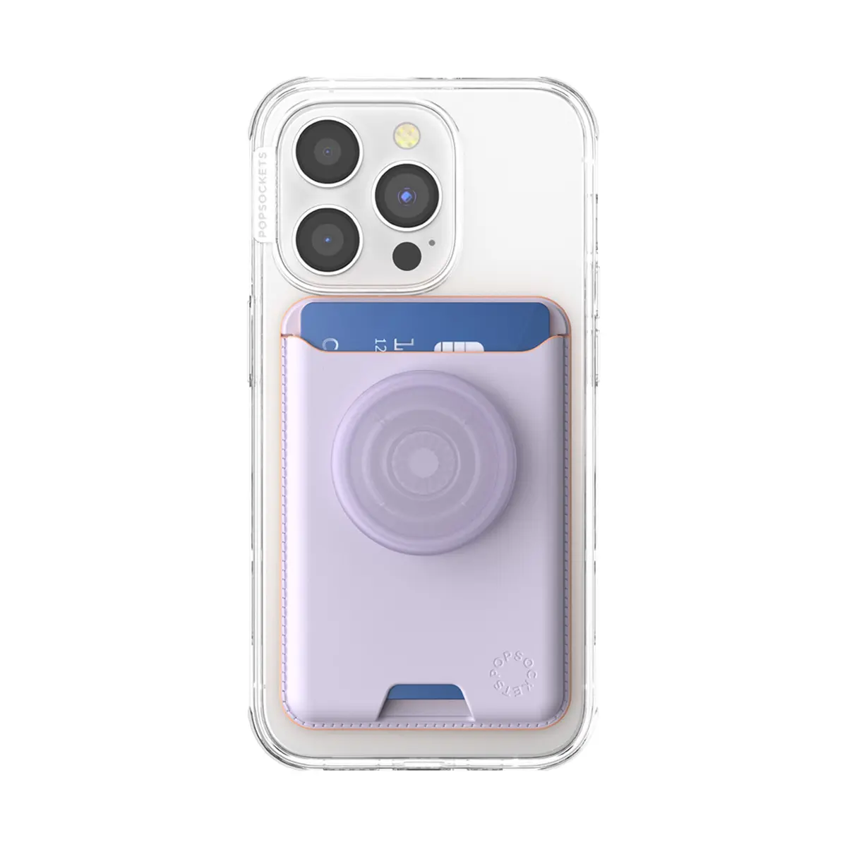 PopSockets Phone Wallet for MagSafe with Grip- Lavender | Slim Magnetic Card Holder for iPhone & Android - view 3