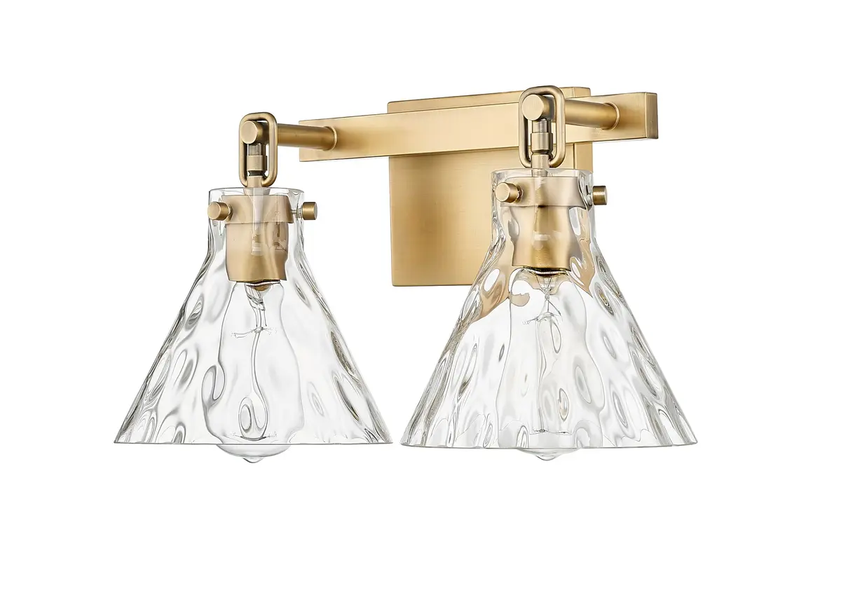 ML Lighting Barlon Collection 2 Light Vanity Vintage Brass Finish 16.25in x 9in | Elegant Bathroom Lighting - view 2