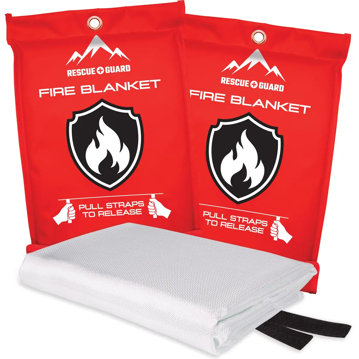 RESCUE GUARD 40”x40” Fire Blanket 2 Pack | Fireproof Fiberglass Safety Cover for Home & Kitchen - main product image