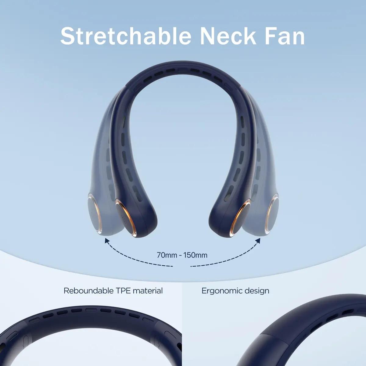 GULAKI Neck Fan Portable Fan with 5-17H Lifespan 4000mAh | Hands-Free Summer Cooling - view 5