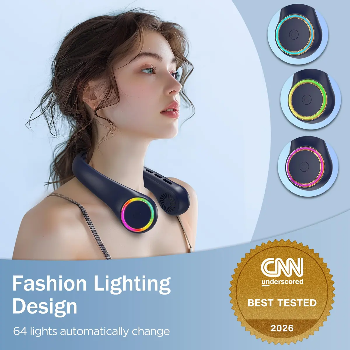 GULAKI Neck Fan Portable Fan with 5-17H Lifespan 4000mAh | Hands-Free Summer Cooling - view 4