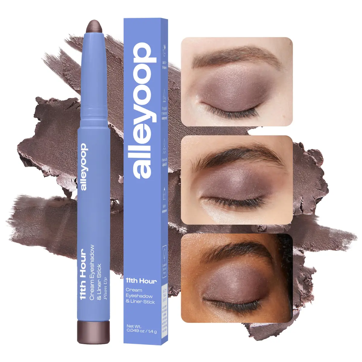 ALLEYOOP 11th Hour Cream Eyeshadow Stick & Liner, Smoky Amethyst Shimmer | Waterproof, Long-Lasting, 13+ Hours - view 2