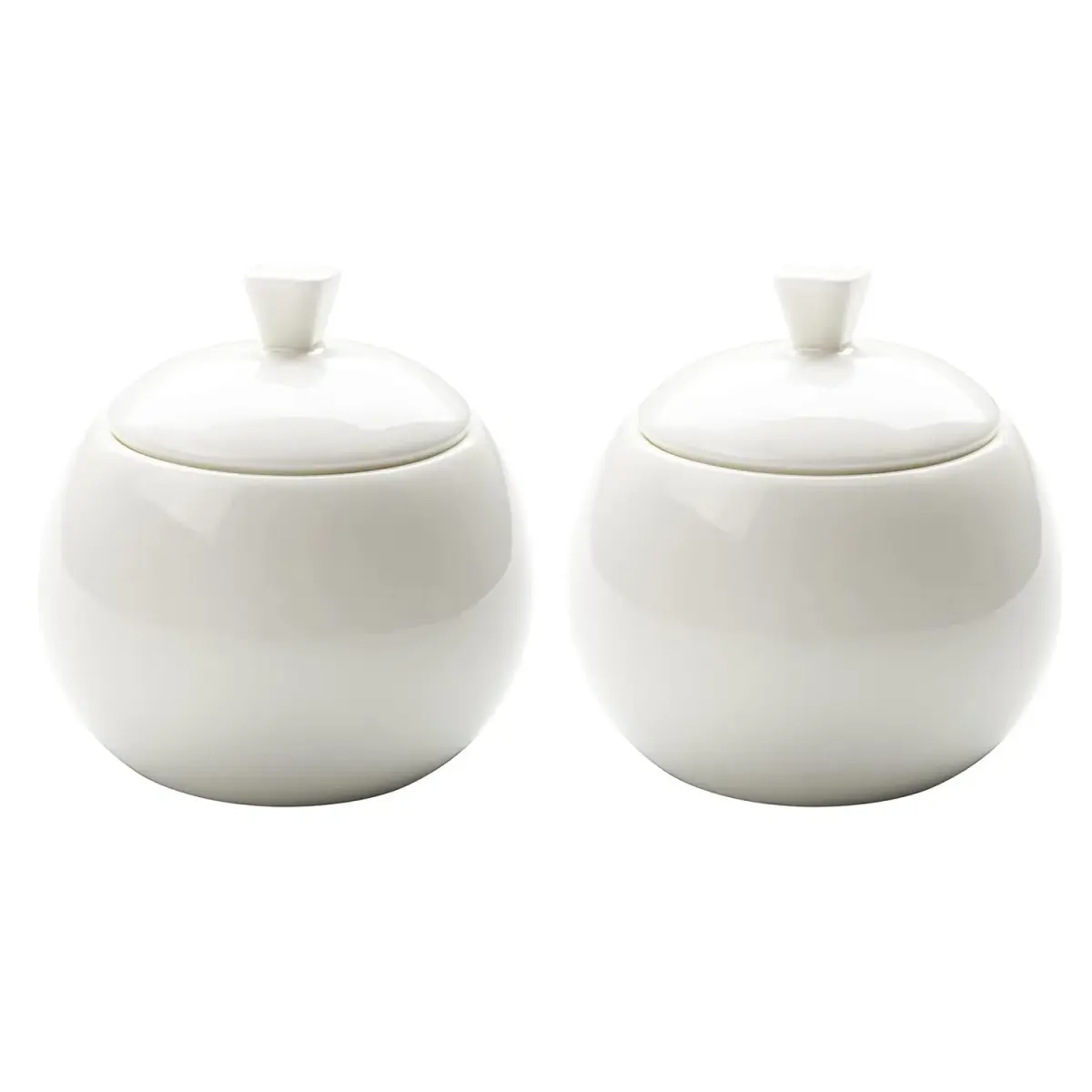 Bicuzat Pure White Fine Bone China Sugar Bowls Set 355ml (12 oz) | Classic Solid Design - main product image