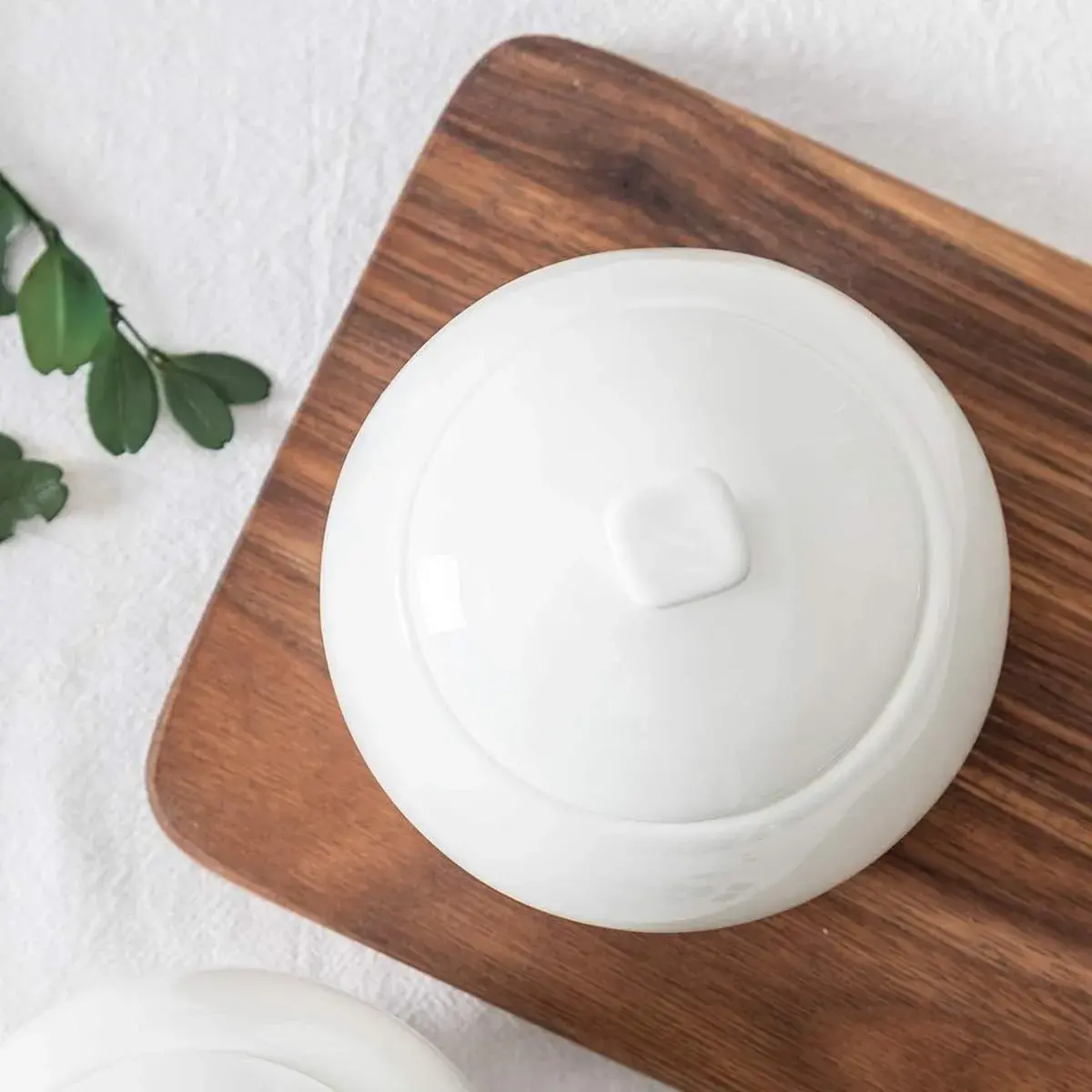 Bicuzat Pure White Fine Bone China Sugar Bowls Set 355ml (12 oz) | Classic Solid Design - view 4