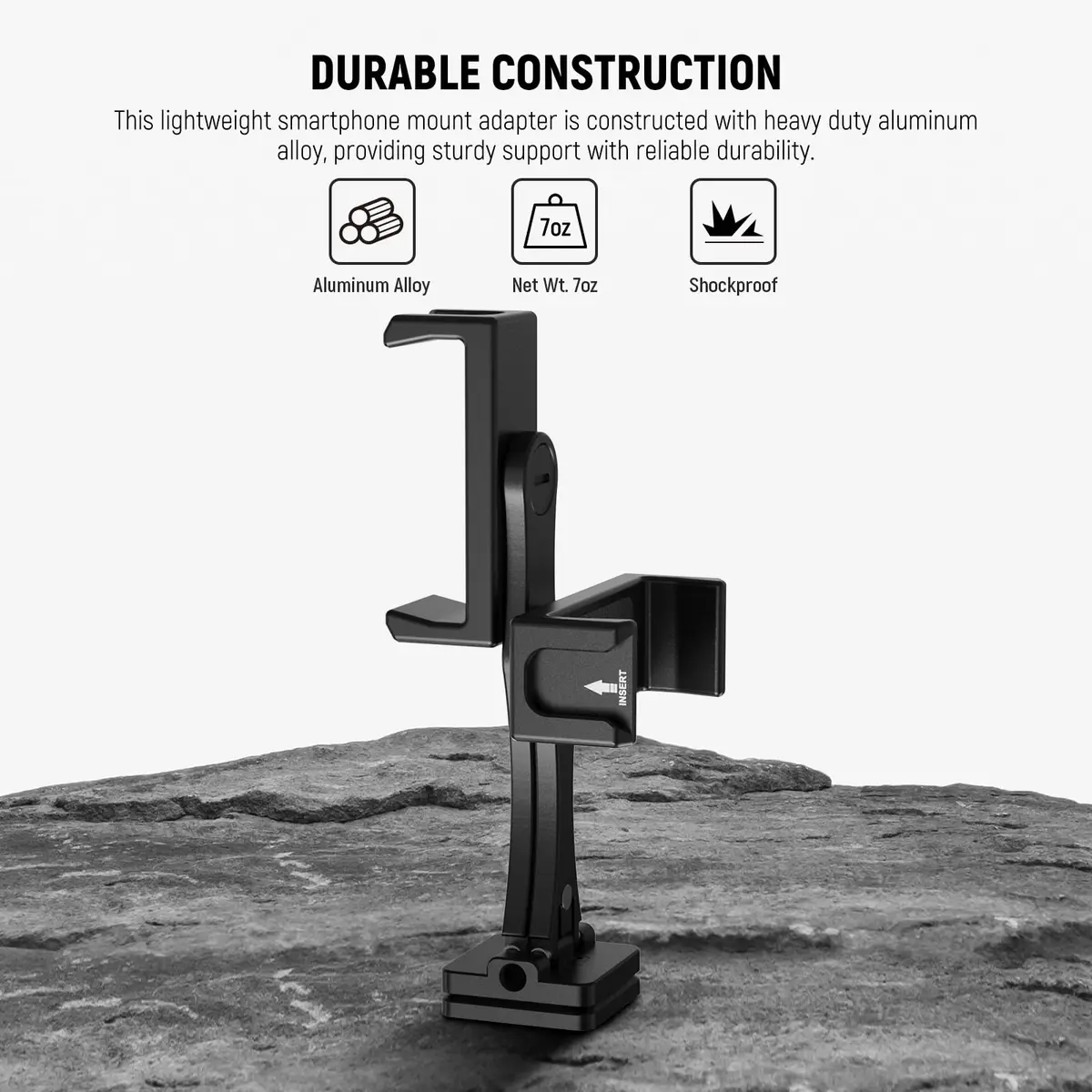 NEEWER Metal Phone Tripod Mount Adapter with Arca QR Base, 360° Rotatable Dual Cell Phone Clip Clamp Holder with 4 Cold Shoes Compatible with iPhone Samsung for Vlog Live Stream Video Recording - view 7