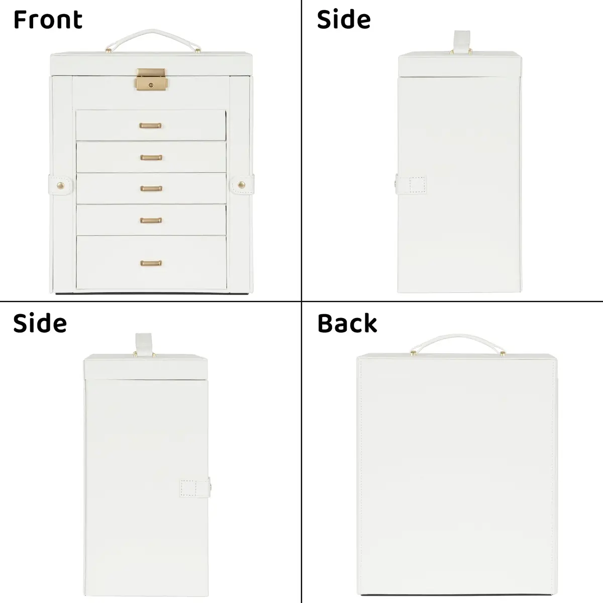 AKOZLIN 6-Tier Jewelry Box 165.1cm (65in) | Lockable Organizer with 5 Drawers & Mirror - view 7