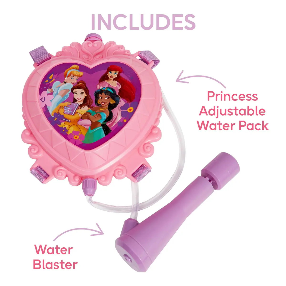 Little Kids Disney Princess Water Backpack Water Toy | Outdoor Water Blaster for Kids, 33oz Capacity, Adjustable Straps - view 2