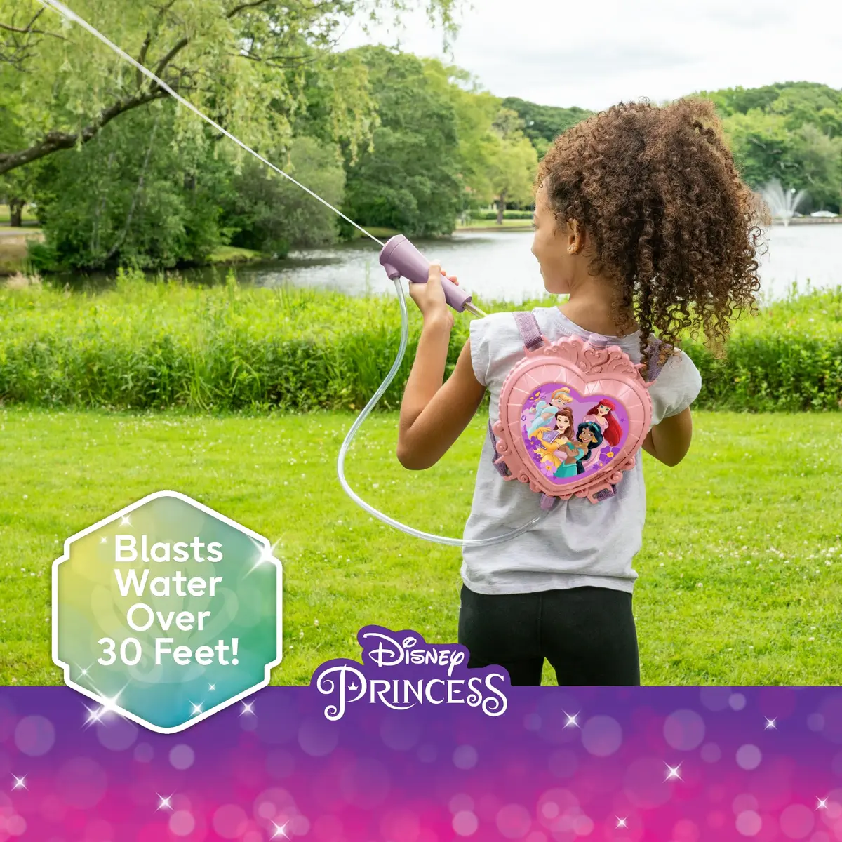Little Kids Disney Princess Water Backpack Water Toy | Outdoor Water Blaster for Kids, 33oz Capacity, Adjustable Straps - view 3