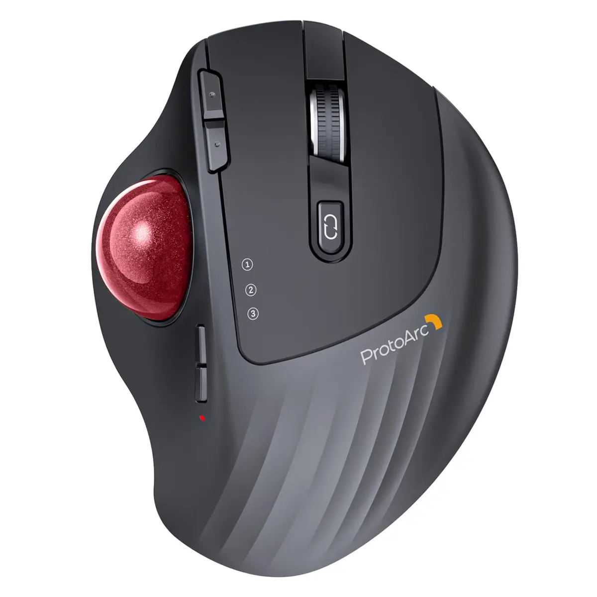 ProtoArc EM01 NL Wireless Trackball Mouse Red Ball | Ergonomic Thumb Control, Rechargeable, 3-Device Bluetooth & 2.4G - main product image