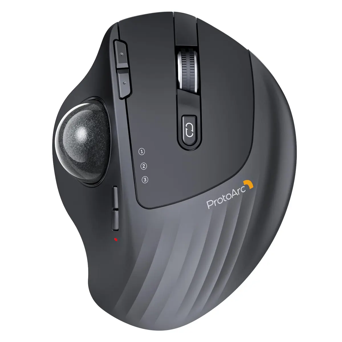 ProtoArc EM01 NL Wireless Trackball Mouse, Rechargeable Thumb Control, Gray | Ergonomic Design with Adjustable Angle & 3-Device Connectivity - main product image