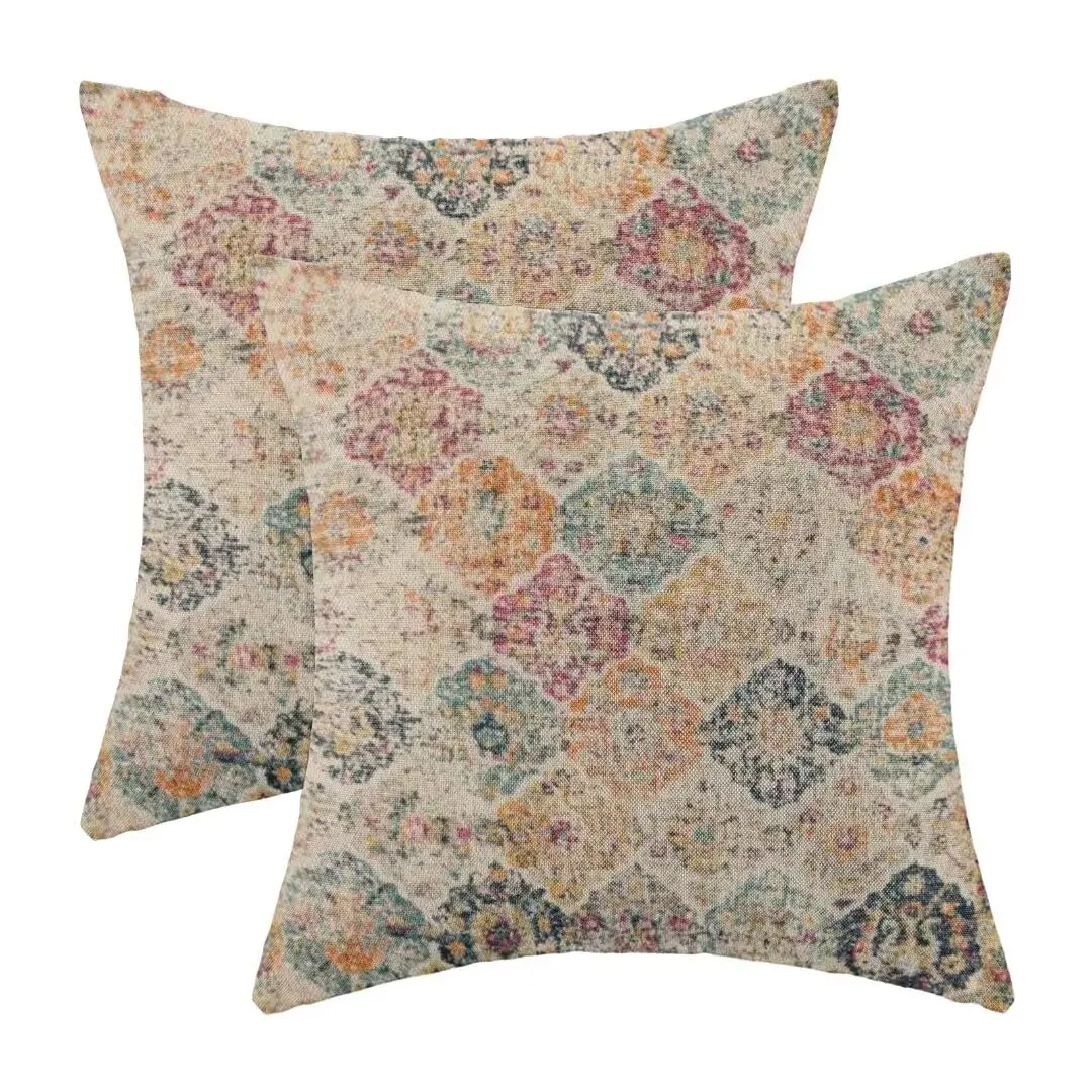 AEIOAE Boho Pillow Covers 20x20 | Vibrant Linen Decor for Home & Outdoors - main product image
