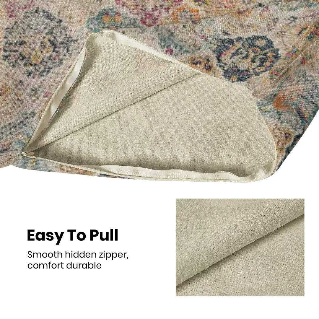 AEIOAE Boho Pillow Covers 20x20 | Vibrant Linen Decor for Home & Outdoors - view 4
