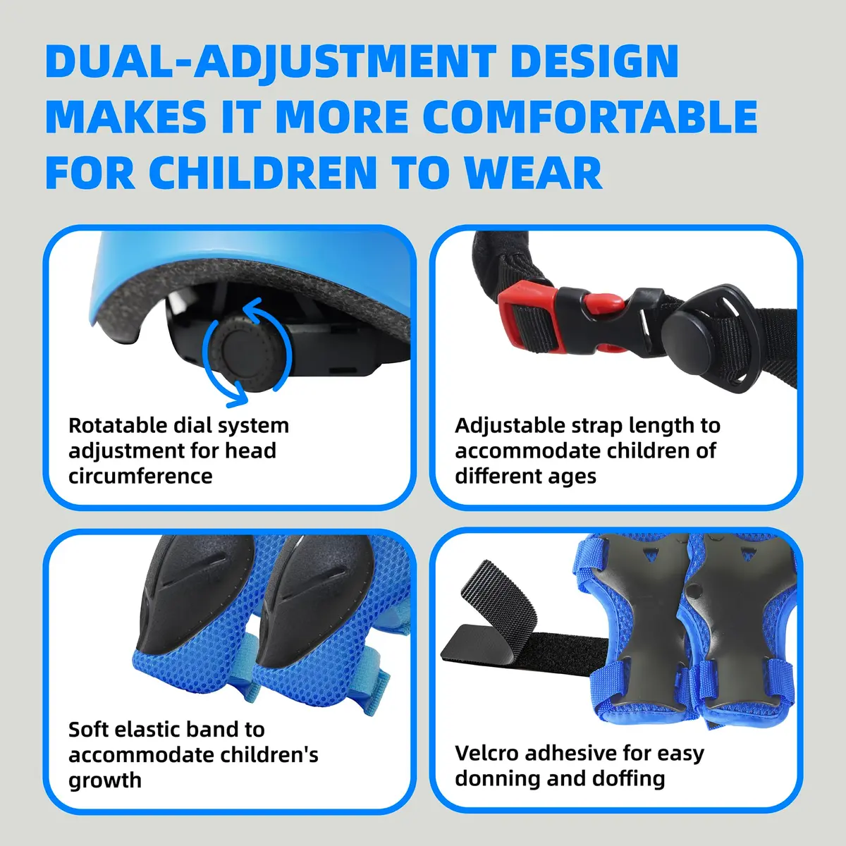 RoyalBaby Kids Helmet and Pads Set for Kids 3-5 Years | Adjustable Multi-Sport Safety Gear - view 2