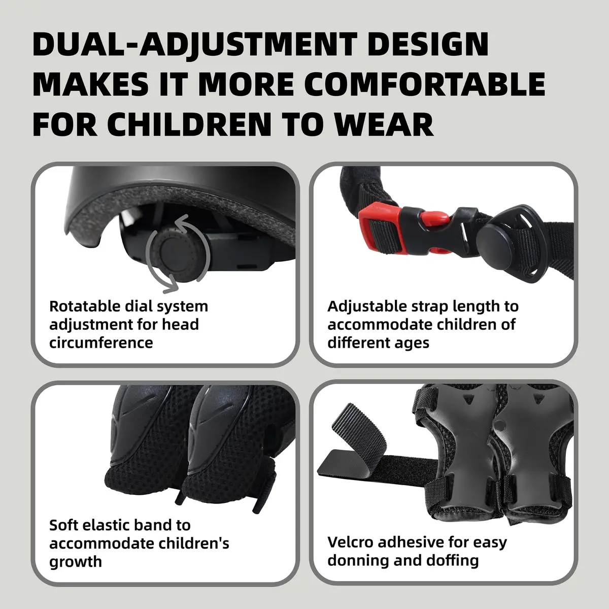 RoyalBaby Kids Helmet and Pads Set for Kids 3-5 Years | Adjustable Safety Gear with Ventilation - view 3