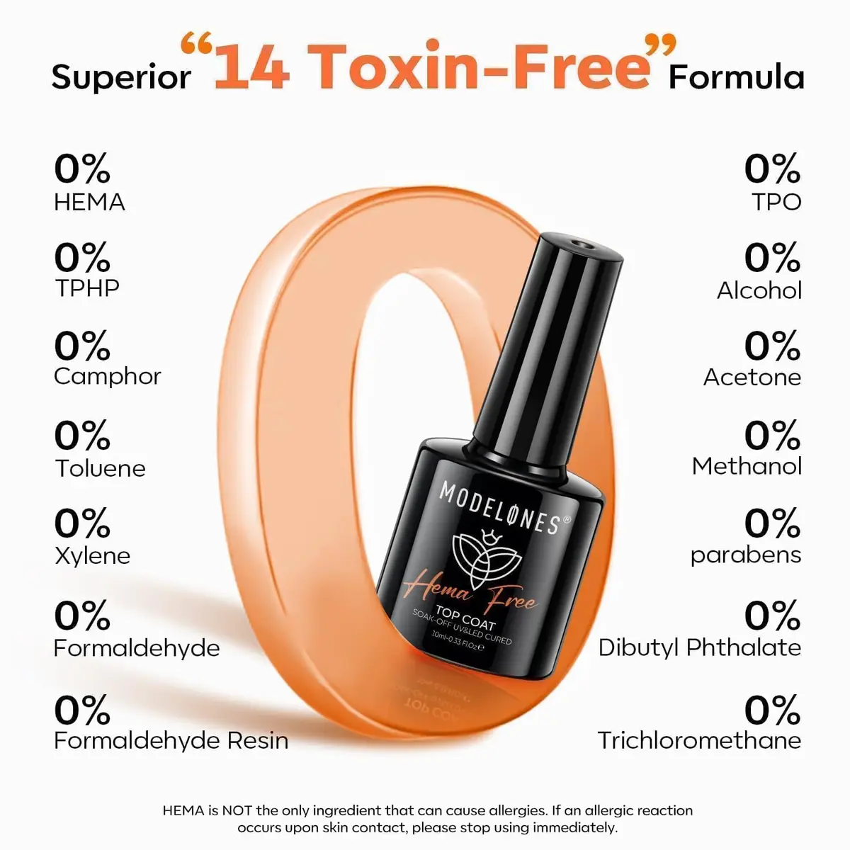 modelones HEMA Free Gel Top Base Coat Set 2 Pcs Clear Glossy UV Cure | Long-Lasting, Gentle Formula - view 7