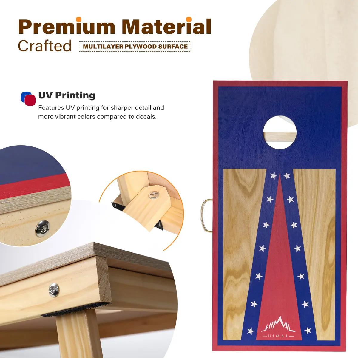 Himal Cornhole Board Set, 4 ft x 2 ft Regulation with 8 Toss Bags | Outdoor Game for Parties & BBQs - view 5