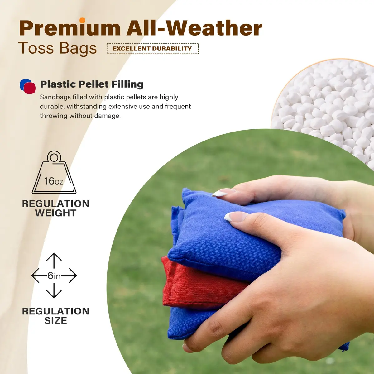 Himal Cornhole Board Set, 4 ft x 2 ft Regulation with 8 Toss Bags | Outdoor Game for Parties & BBQs - view 6