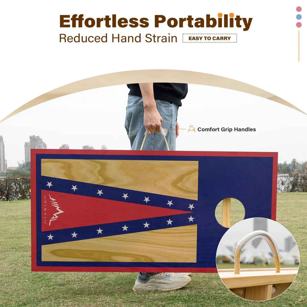 Himal Cornhole Board Set, 4 ft x 2 ft Regulation with 8 Toss Bags | Outdoor Game for Parties & BBQs - view 7