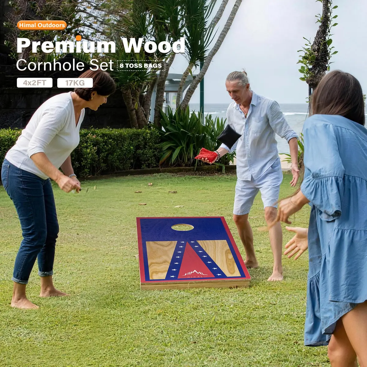 Himal Cornhole Board Set, 4 ft x 2 ft Regulation with 8 Toss Bags | Outdoor Game for Parties & BBQs - view 8