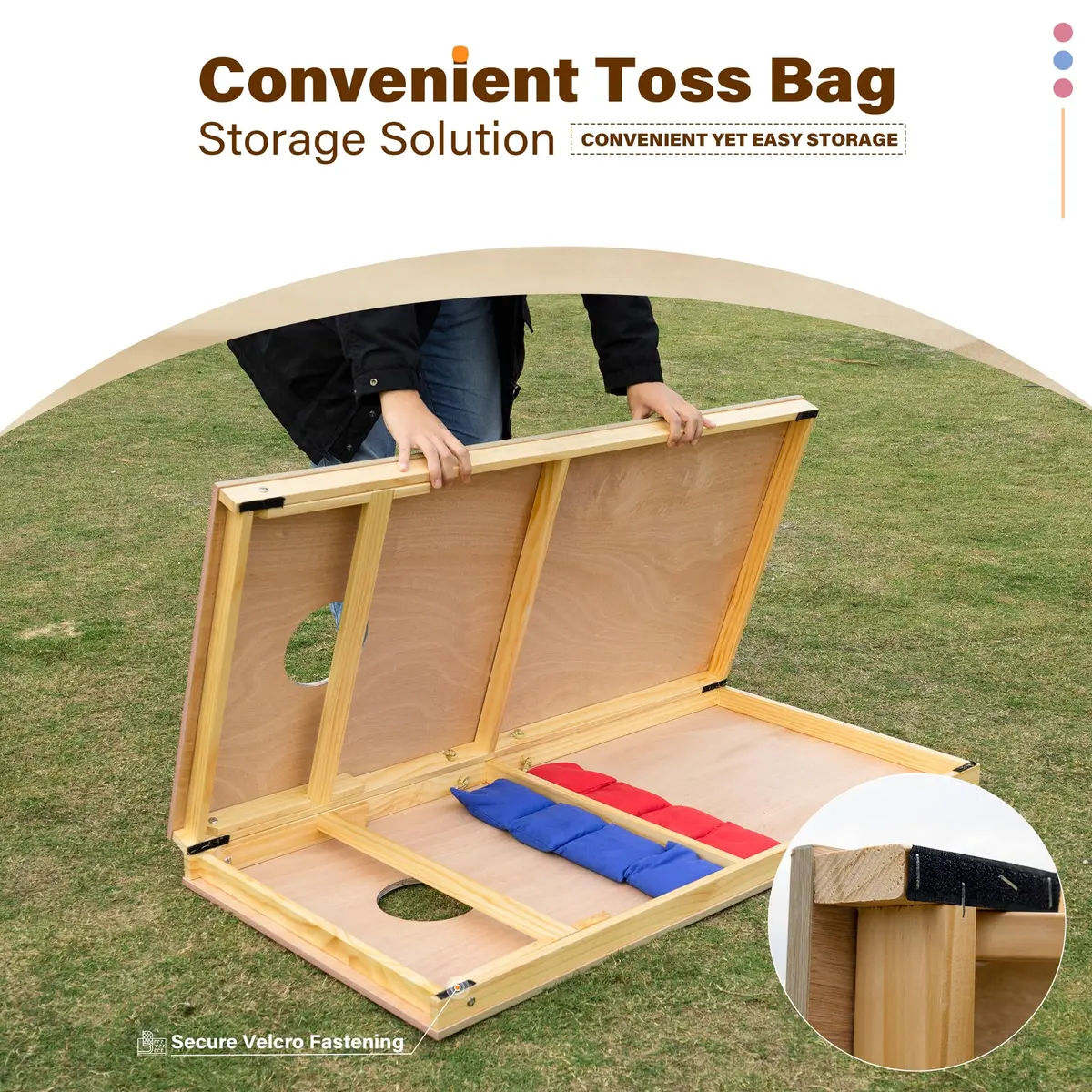 Himal Cornhole Board Set, 4 ft x 2 ft Regulation with 8 Toss Bags | Outdoor Game for Parties & BBQs - view 4