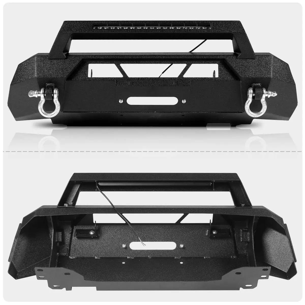 Peforway Stubby Front Bumper for Toyota Tacoma 2016-2023 | Heavy Duty Steel, Winch Plate & LED Light Bar - view 5
