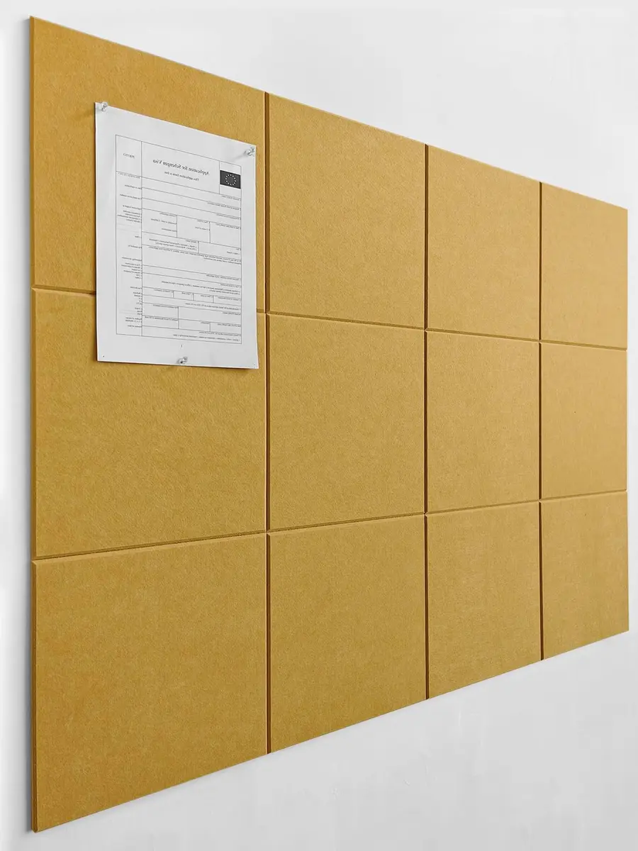 DECORITA Felt Wall Tiles Pinboard 12-Pack Mustard | Seamless, Dust-Free Alternative to Cork Boards - main product image