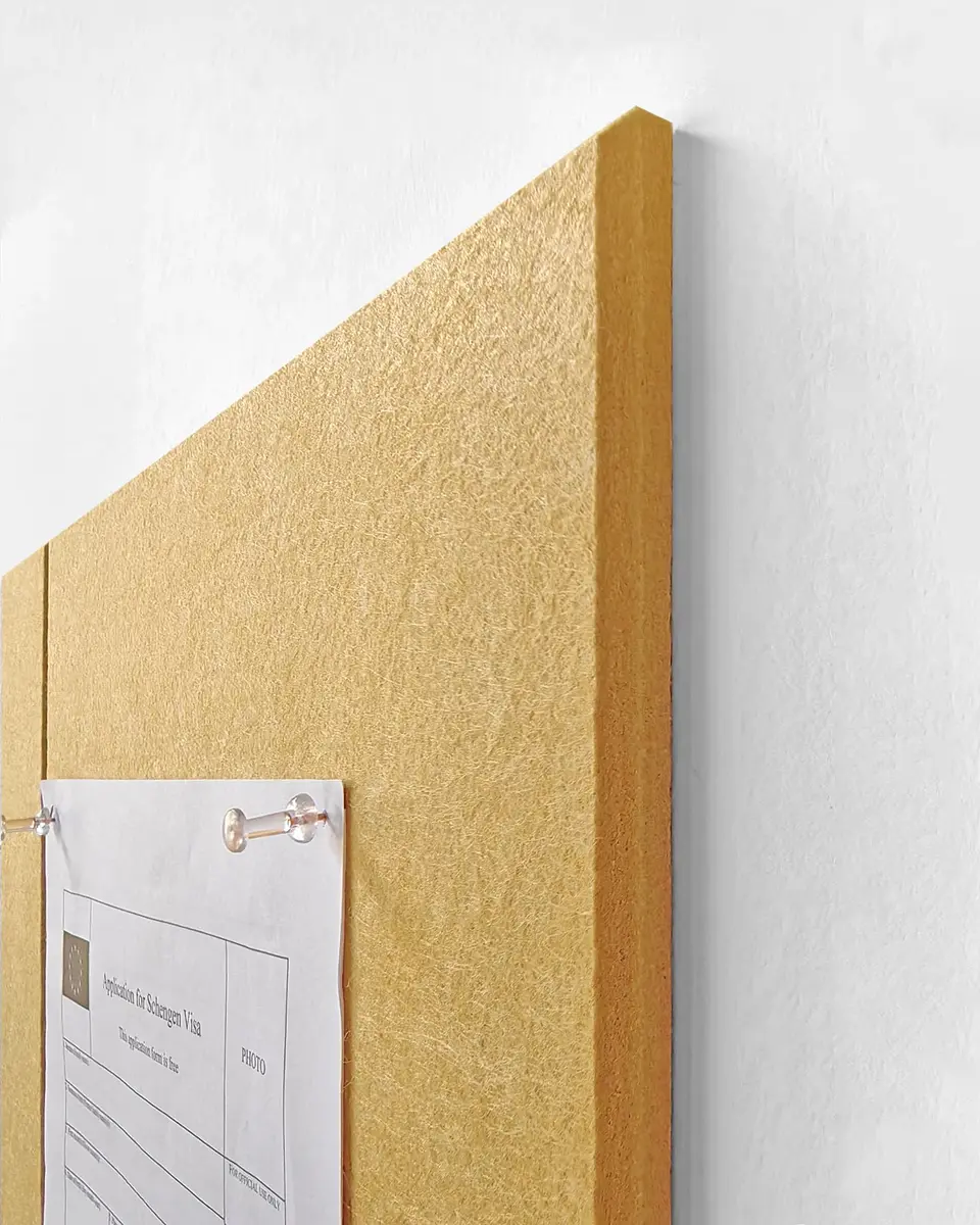 DECORITA Felt Wall Tiles Pinboard 12-Pack Mustard | Seamless, Dust-Free Alternative to Cork Boards - view 5