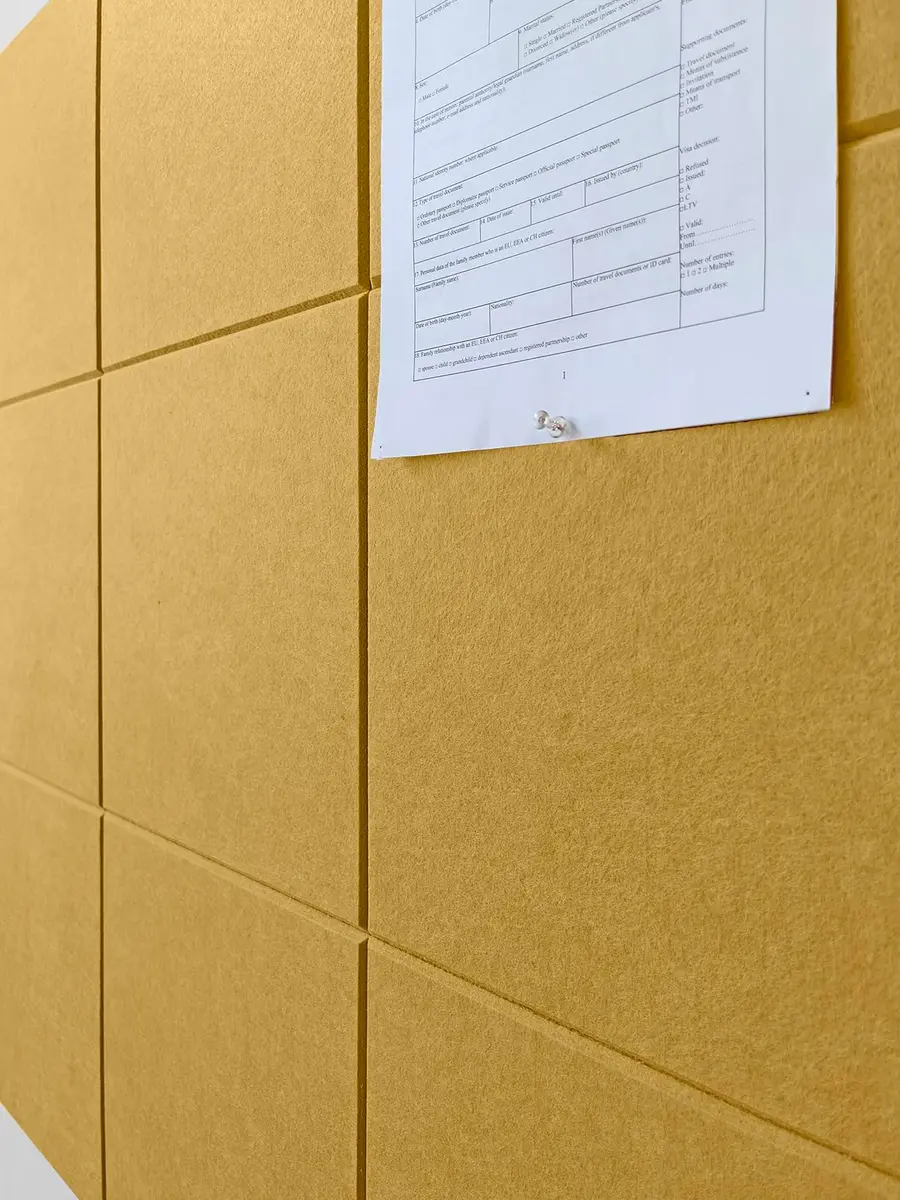 DECORITA Felt Wall Tiles Pinboard 12-Pack Mustard | Seamless, Dust-Free Alternative to Cork Boards - view 4