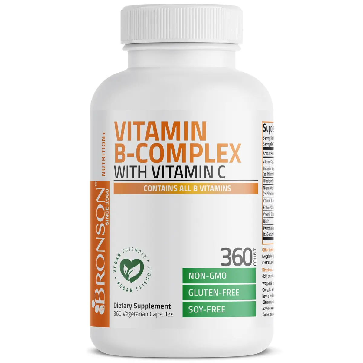 Bronson Vitamin B Complex with Vitamin C Vegetarian Capsules, 360 Count | Supports Energy & Immunity - view 5