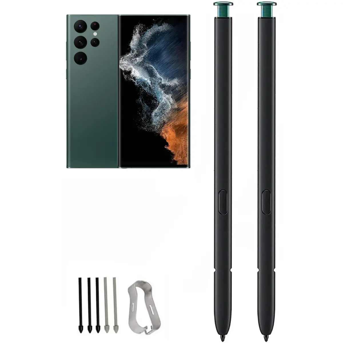 Befzygwk Replacement Stylus Pen for Samsung Galaxy S22 Ultra 5G (2-Pack, Green) | 4096 Pressure Levels - main product image