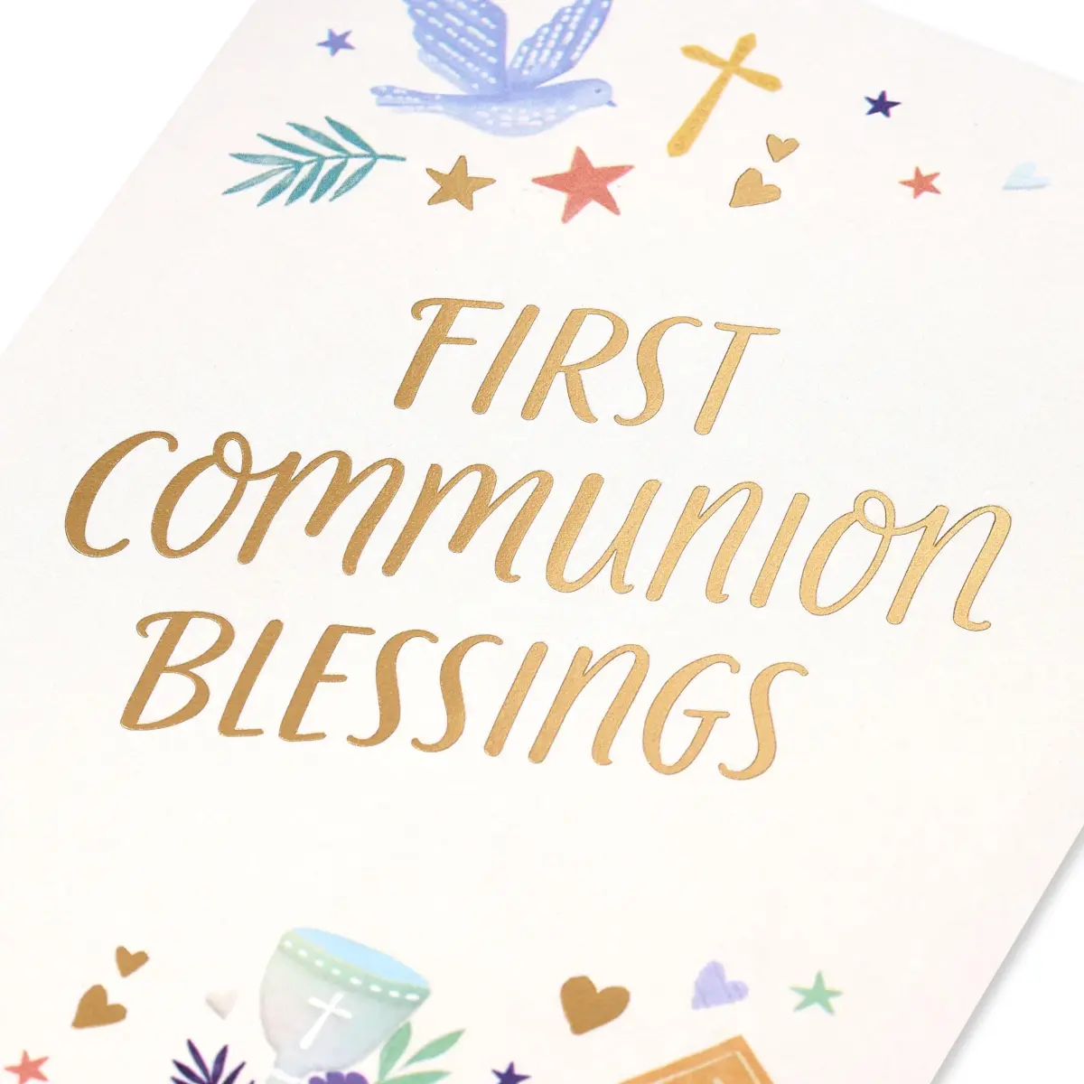 American Greetings First Communion Card (Blessing of the Lord) 17cm (6.75 in) x 11.7cm (4.625 in) | Religious Icons & Gold Foils - view 5