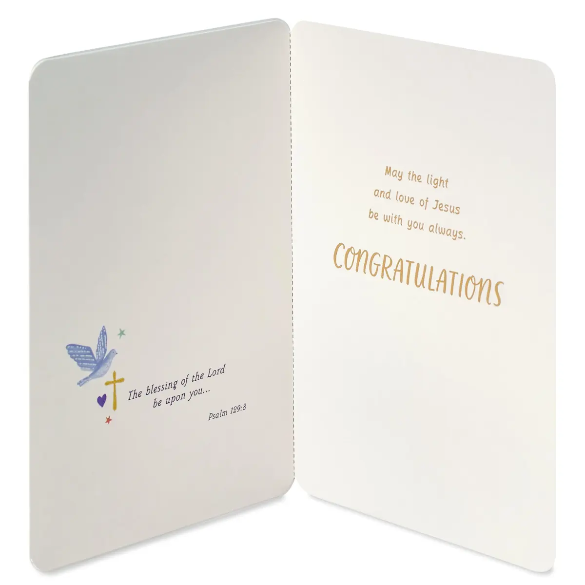 American Greetings First Communion Card (Blessing of the Lord) 17cm (6.75 in) x 11.7cm (4.625 in) | Religious Icons & Gold Foils - view 2