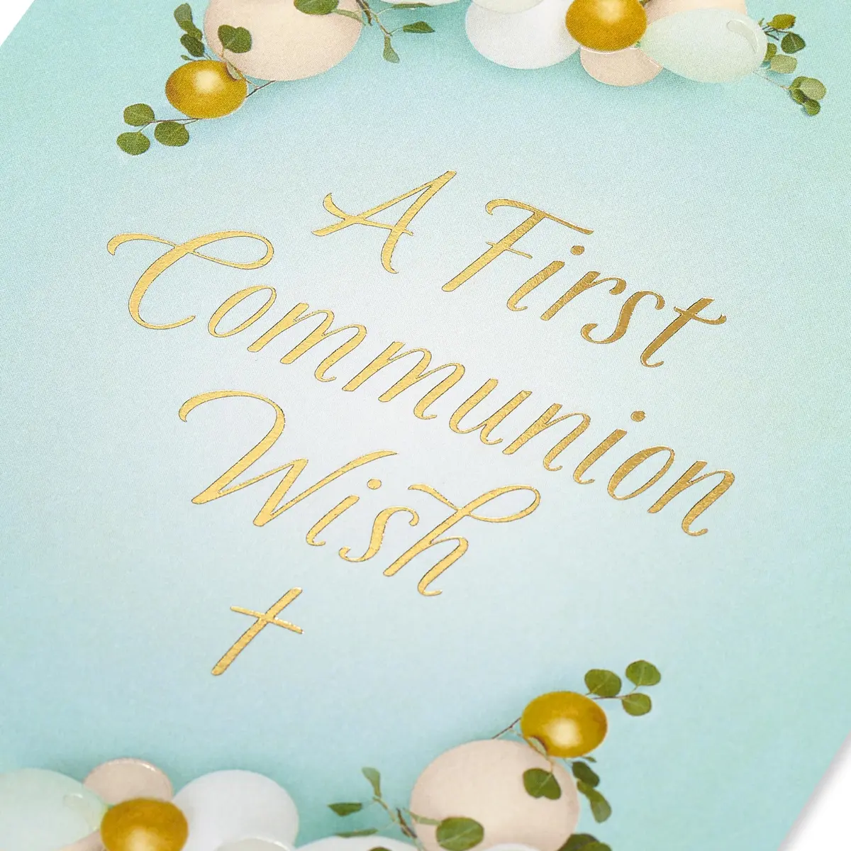 American Greetings First Communion Card (A First Communion Wish) 17cm (6.75in) | Religious Blessing for Godchildren - view 5