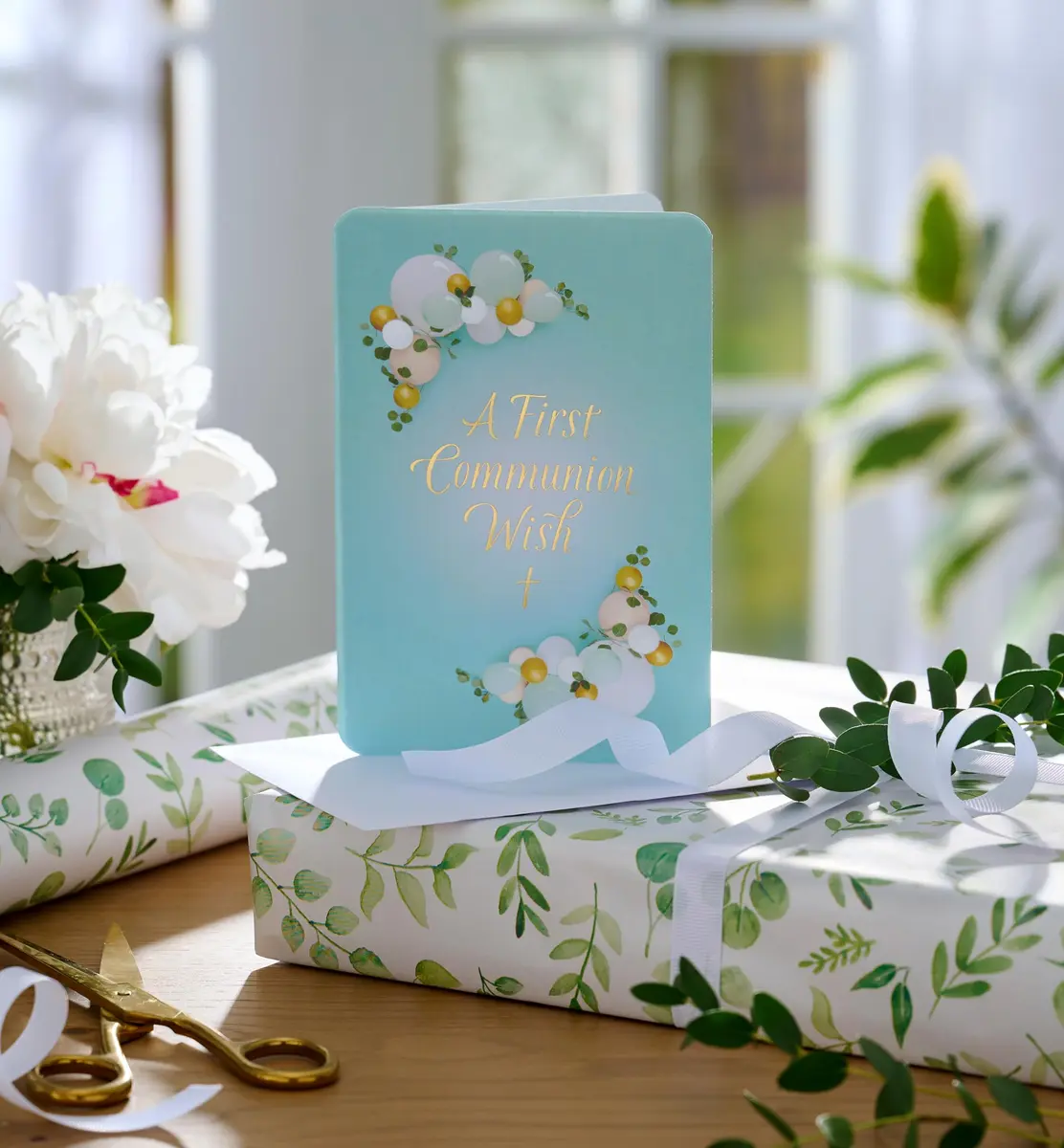 American Greetings First Communion Card (A First Communion Wish) 17cm (6.75in) | Religious Blessing for Godchildren - view 6