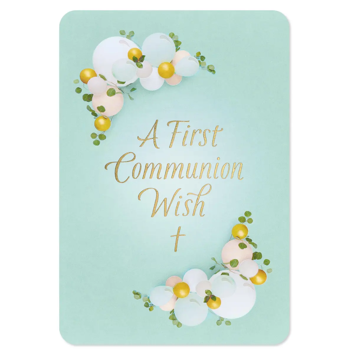 American Greetings First Communion Card (A First Communion Wish) 17cm (6.75in) | Religious Blessing for Godchildren - view 4